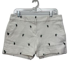 Loft Outlet White Shorts with Novelty Toucan Print Sz 6